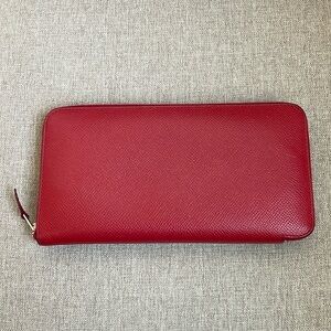 Hermes | Epsom Azap Classique Leather Long Wallet Full Zip Silver Hardwa…
